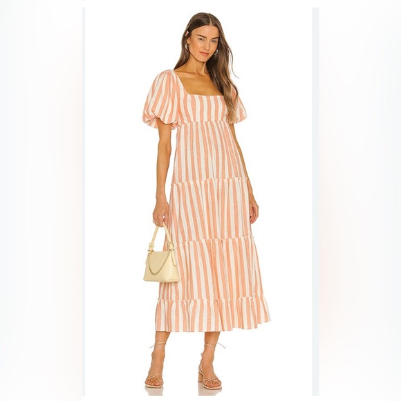 Show Me Your MuMu Dresses & Skirts - Show Me Your MuMu Peach and White Striped Maxi Dress